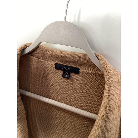 J.Crew Women's Sophie Knit Open Front Blazer Sweater Tan Size 3X - Picture 5 of 11